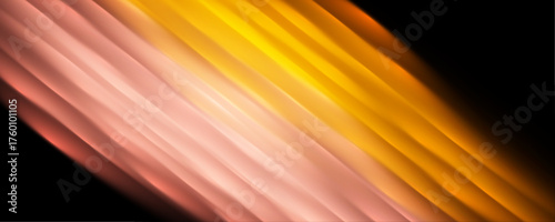 A stream of glowing lines flows in curves, creating a sense of electric motion. The abstract shapes suggest cyberspace or digital networks. Suitable for high-tech backgrounds.