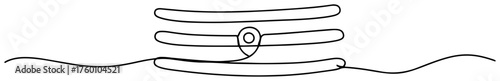 Location pin on layered lines minimalist navigation line art vector