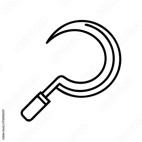 Halloween icon representing a sickle on a transparent background  