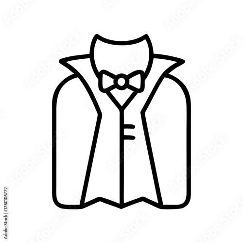 Vampire cape icon in minimalist style on transparent background  