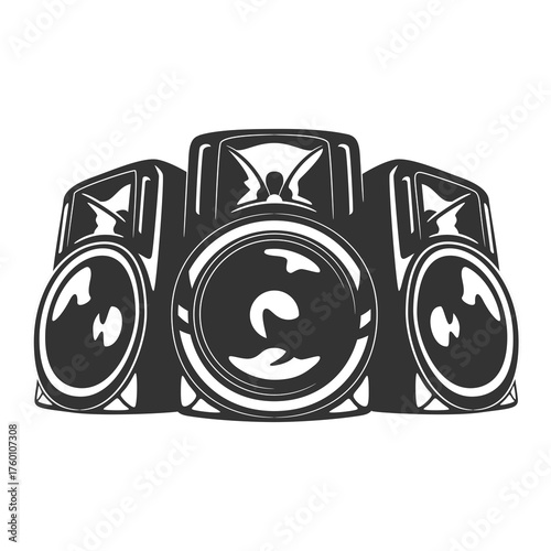 Dynamic speaker system ready to amplify your sound, perfect for music lovers and event organizers, bold sound system design with loud stereo speakers
