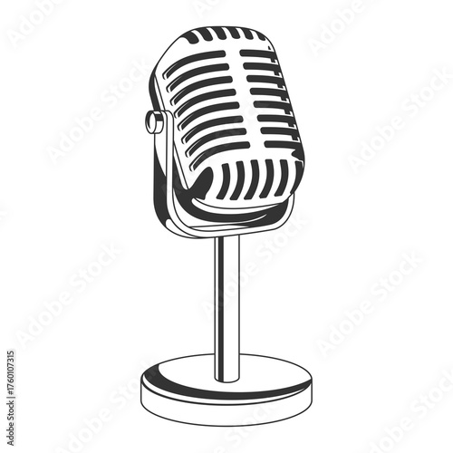 Vintage charm radiates from this retro microphone, perfect for music lovers and podcast enthusiasts, capturing the essence of classic broadcasting and timeless sound recording