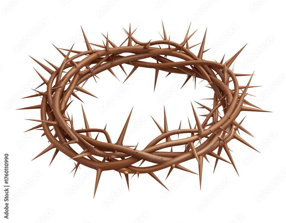 Fototapeta premium Iconic Crown of Thorns symbolizing sacrifice, suffering, and redemption for powerful religious themes