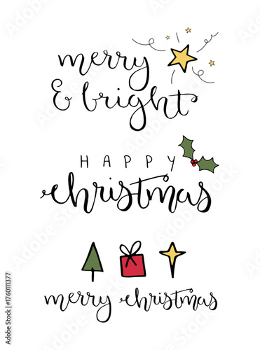 Merry Christmas Calligraphy Design Set
