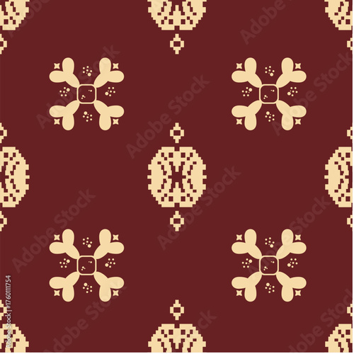 Seamless Pattern with plant and flower theme