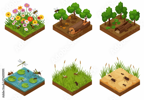 Isometric Detailed Land Terrain Tile Illustration for Game Asset Design
