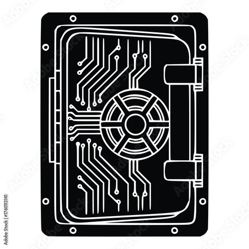 Digital Safe Door with Circuit Board Design.