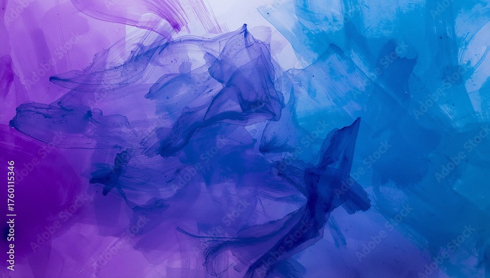 Fototapeta premium Purple Blue Ink Swirl Abstract