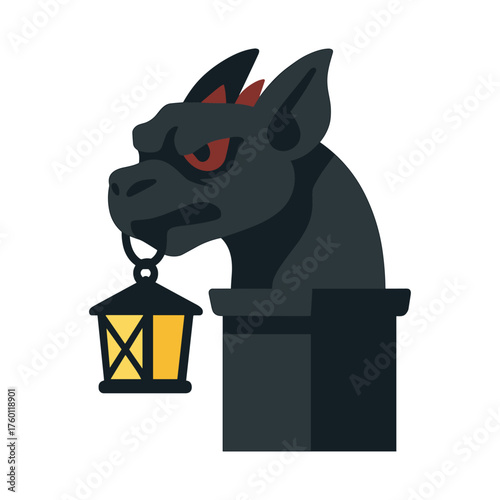 vector illustration of a stylized gargoyle's head
