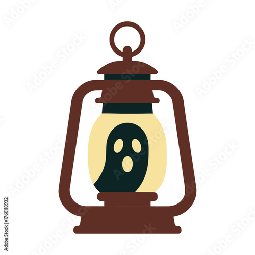 vector illustration of an old rusty lantern