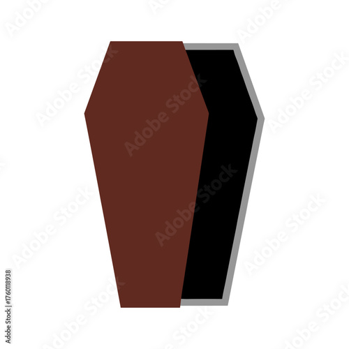 vector illustration of an upright coffin