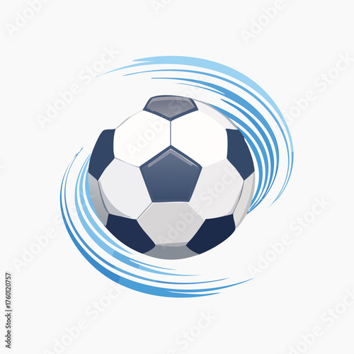 Vector Illustration of a Soccer Ball with Swirls