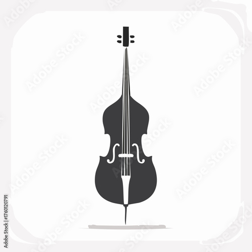 Silhouette of a Double Bass Musical Instrument
