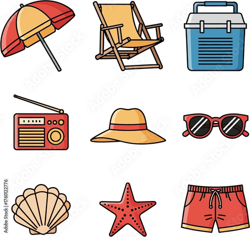 travel icons set