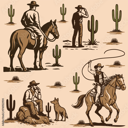 THE COWBOY CACTUS VECTOR