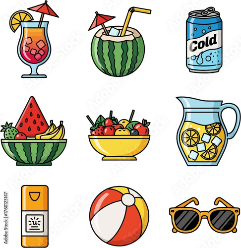 set of food icons