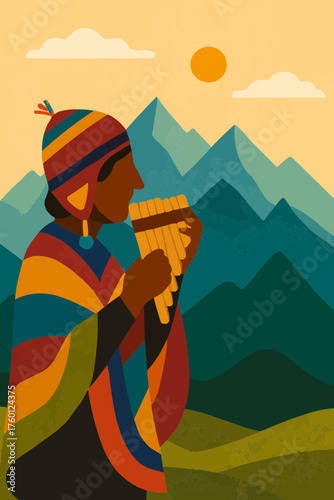 Panpipe Music in Andes