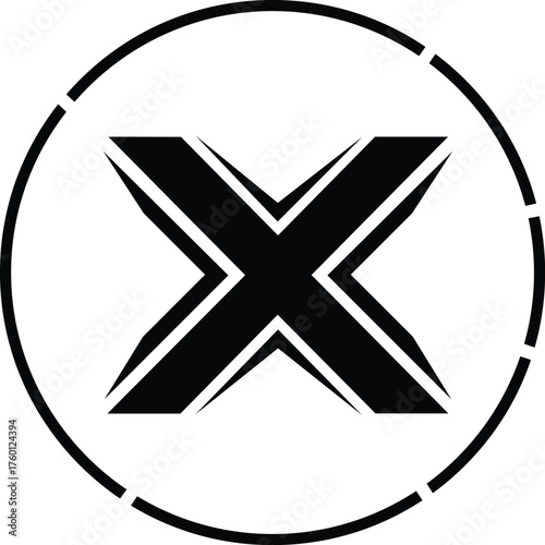 Futuristic X Symbol – Modern Tech Letter Logo Vector Illustration