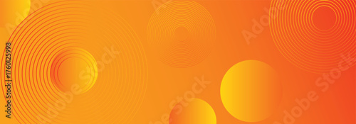 A backdrop featuring circular geometric forms with an abstract orange and red gradient. A contemporary, forward-looking background design. Suitable for use in various applications, including landing p