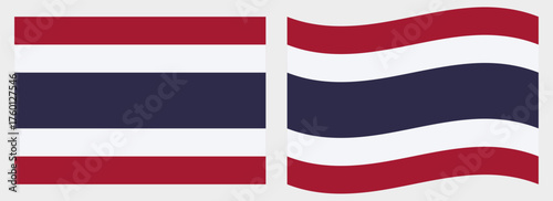 Thailand flag wave and flat vector Illustration
Vector flag