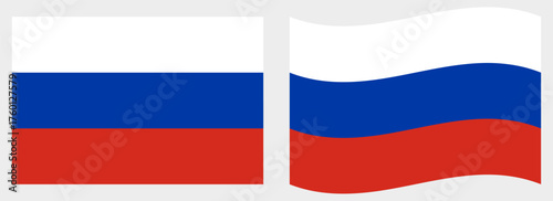 Russia flag wave and flat vector Illustration
Vector flag