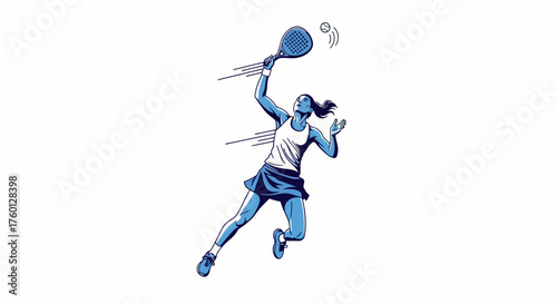 Dynamic Tennis Player in Action A Bold Illustration Capturing the Essence of Sport and Competition