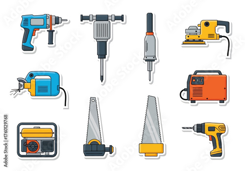 Power tools drills jackhammer sander saw generator welding