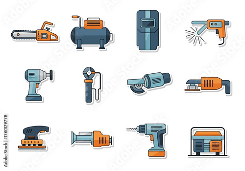 Tools chainsaw compressor mask welder drill cutters grinder planer sander saw drill generator