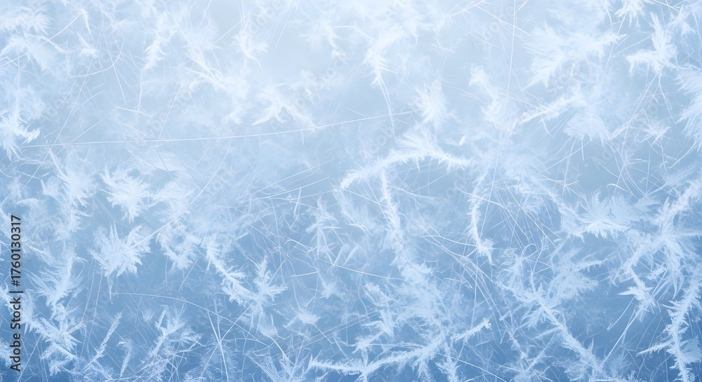 Fototapeta premium Hielo rayado natural en la pista de hielo como textura o fondo para la composición invernal, imagen larga y grande