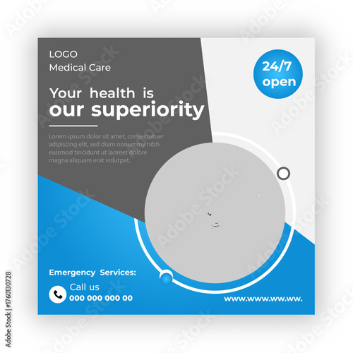Medical health care social media post design template


