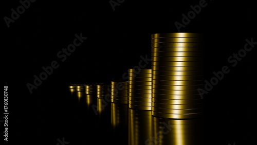 Golden coins stacked