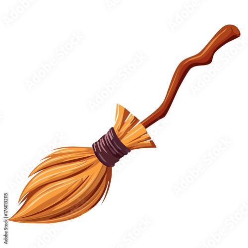Witch's broom isolated vector object