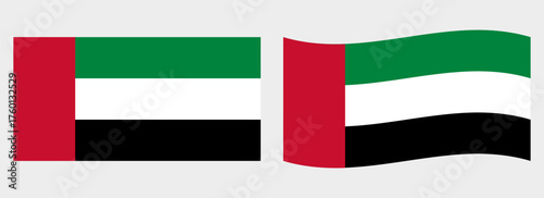 UAE flag wave and flat vector Illustration
Vector flag