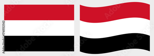 Yemen flag wave and flat vector Illustration
Vector flag