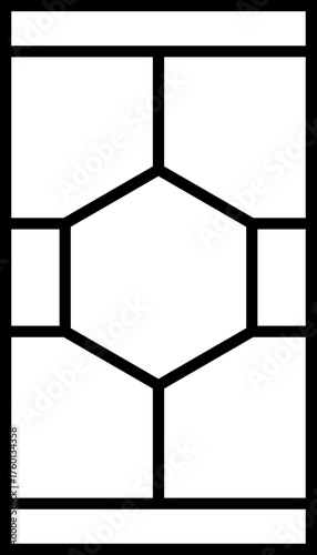 A thick and vertical grid layout with a 6-sided polygon dividing the area into six sections, including a footer and header section for Instagram stories.