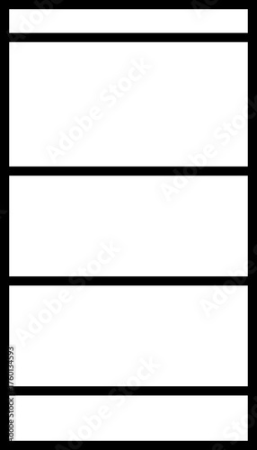 A thick and vertical grid layout with five unequal lines for Instagram stories.