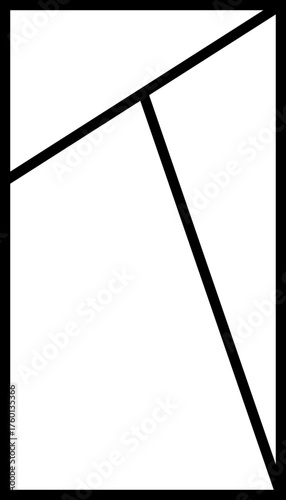 A thick and vertical grid layout with two perpendicular diagonal lines for Instagram stories.