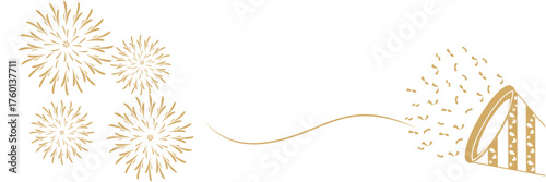 Line art illustration for happy new year trumpet