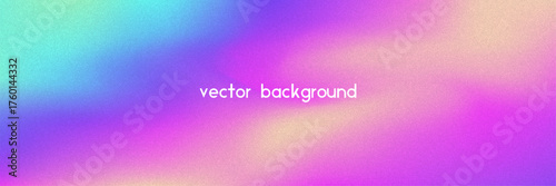 Noise Gradient Background. Abstract Grainy Bg In Pink, Purple And Blue Colors. Iridescent Hologram. Pearlescent Holographic Texture With Rainbow Foil. Old Movie Filter On Pastel Backdrop