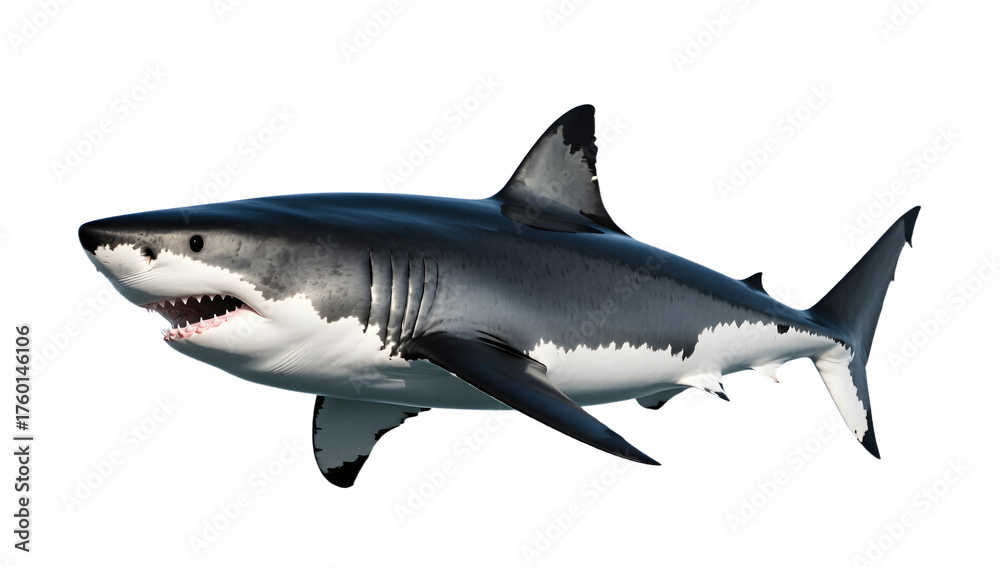 Fototapeta premium A great white shark isolated on a clean background