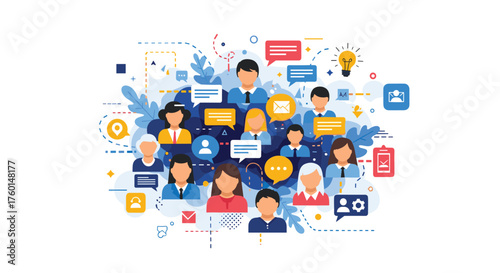 Diverse team engaging in dynamic communication, fostering innovative ideas and collaborative solutions for modern business success and global connections