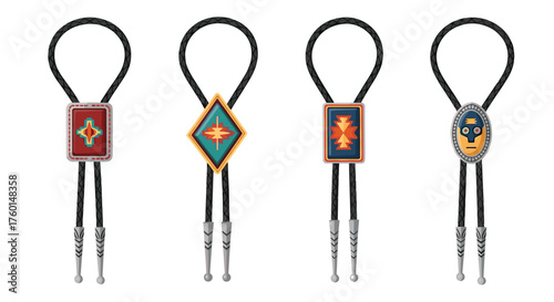 Stylish bolo ties with Southwestern designs for a touch of unique flair and Western charm, perfect for adding personality to any outfit or collection