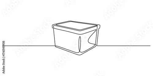 Continuous one line drawing of storage container. Vector illustration