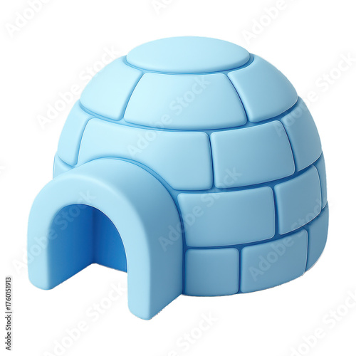Create Cute 3D Cartoon Igloo Icon for Winter Holiday Decor