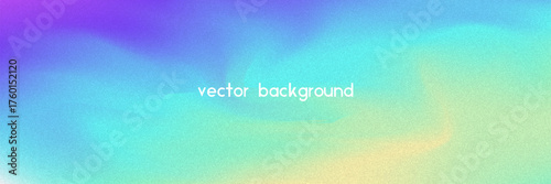 Noise Gradient Background. Abstract Grainy Bg In Pink, Purple And Blue Colors. Iridescent Hologram. Pearlescent Holographic Texture With Rainbow Foil. Modern Photo Wall With Soft Splash