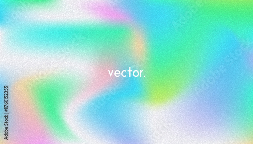 Noise Gradient Background. Abstract Grainy Bg In Pink, Purple And Blue Colors. Iridescent Hologram. Pearlescent Holographic Texture With Rainbow Foil. Watercolour Splash In Pearl Mesh Style