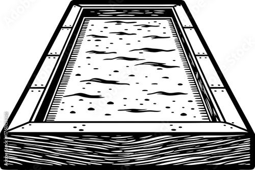 Indoor pool: A minimalist illustration of an indoor pool, with clear water in the rectangular basin, perfect for leisure or sport activities.