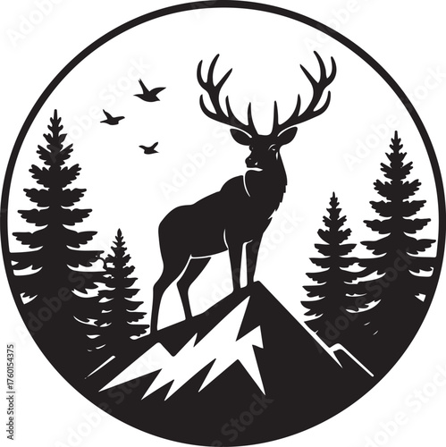 Elk in the Wild, Deer in the Forest and Mountain