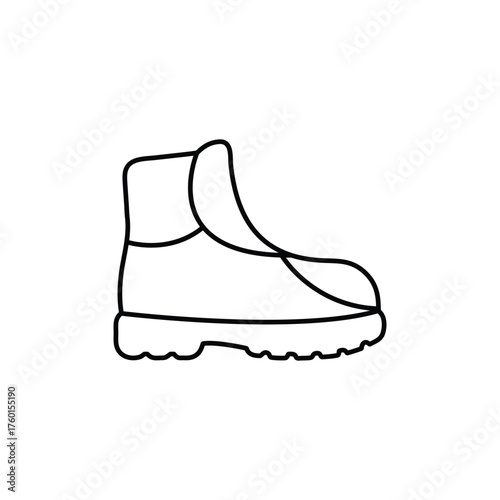 Boot Vector Icon Hiking Footwear Outdoor Gear Illustration