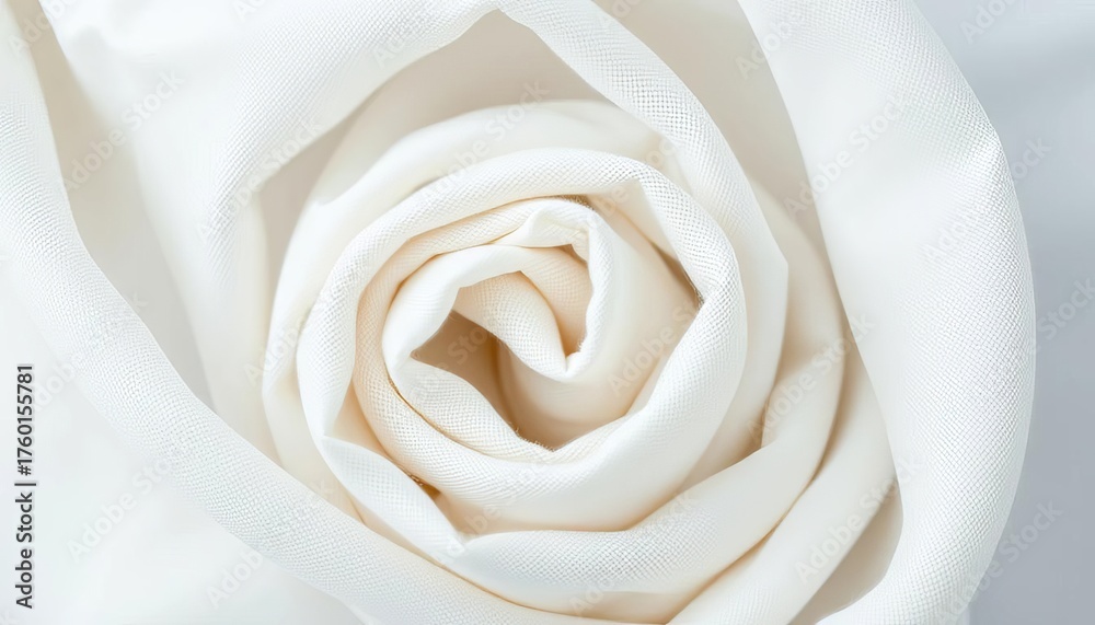 Obraz premium Roll of white fabric, tightly wound, soft texture, textile roll, minimalist
